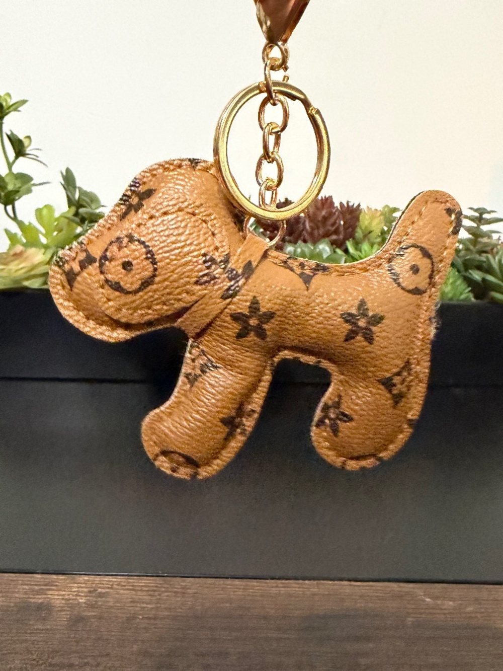 Puppy Monogram Purse Charm Keychain